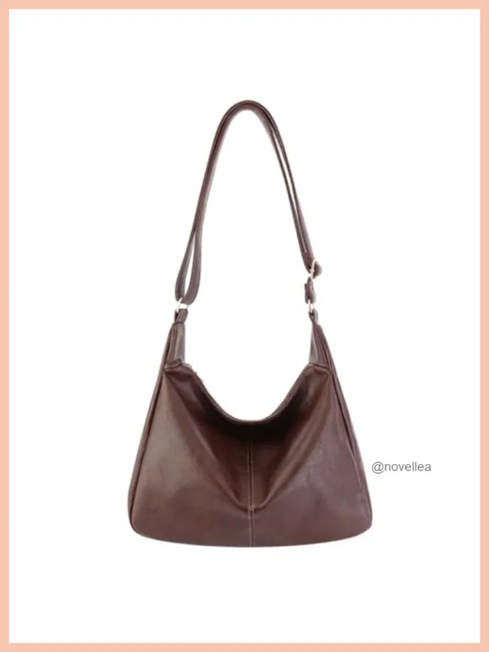 Foldable Leather Slouchy Hobo Bag Crossbody Shoulder Purse